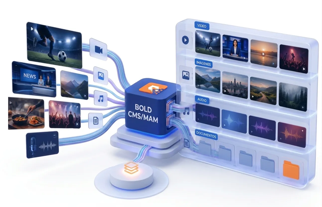BOLD CMS/MAM centralising video, image, audio and document assets